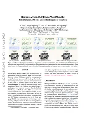 HERMES: A Unified Self-Driving World Model for Simultaneous 3D Scene Understanding and Generation