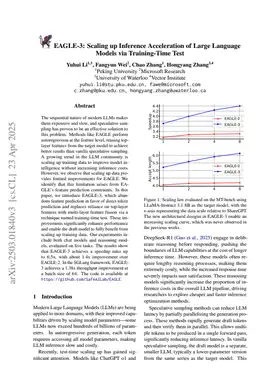 EAGLE-3: Scaling up Inference Acceleration of Large Language Models via Training-Time Test