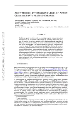 Agent models: Internalizing Chain-of-Action Generation into Reasoning models