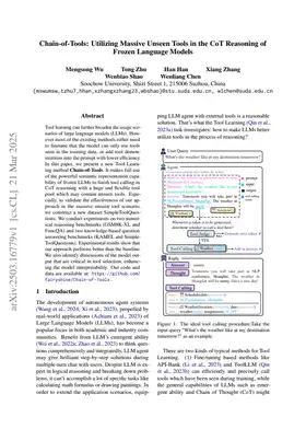 Chain-of-Tools: Utilizing Massive Unseen Tools in the CoT Reasoning of Frozen Language Models