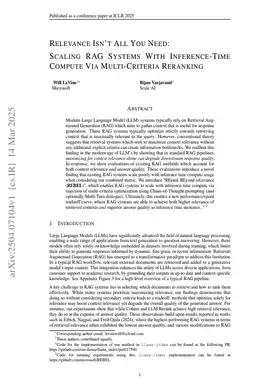 Relevance Isn't All You Need: Scaling RAG Systems With Inference-Time Compute Via Multi-Criteria Reranking