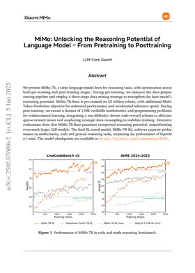 MiMo: Unlocking the Reasoning Potential of Language Model -- From Pretraining to Posttraining