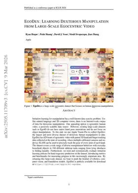 EgoDex: Learning Dexterous Manipulation from Large-Scale Egocentric Video