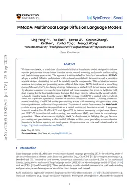 MMaDA: Multimodal Large Diffusion Language Models