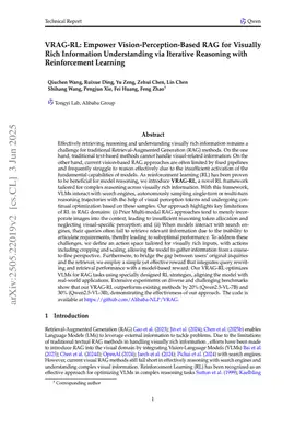 VRAG-RL: Empower Vision-Perception-Based RAG for Visually Rich Information Understanding via Iterative Reasoning with Reinforcement Learning