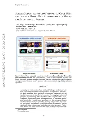 ScreenCoder: Advancing Visual-to-Code Generation for Front-End Automation via Modular Multimodal Agents