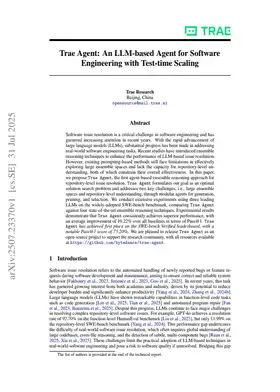 Trae Agent: An LLM-based Agent for Software Engineering with Test-time Scaling