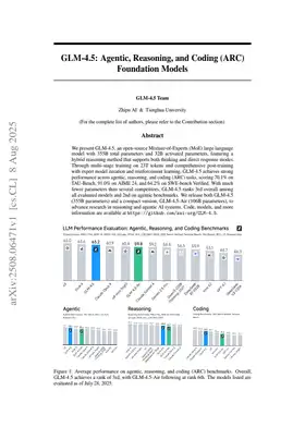 GLM-4.5: Agentic, Reasoning, and Coding (ARC) Foundation Models