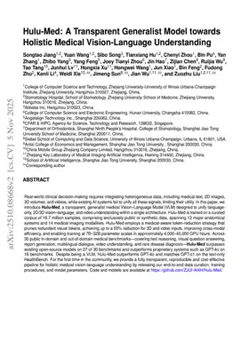 Hulu-Med: A Transparent Generalist Model towards Holistic Medical Vision-Language Understanding