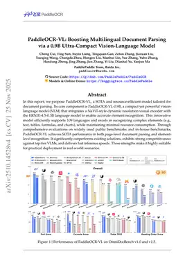 PaddleOCR-VL: Boosting Multilingual Document Parsing via a 0.9B Ultra-Compact Vision-Language Model