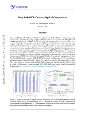 DeepSeek-OCR: Contexts Optical Compression