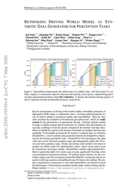 Rethinking Driving World Model as Synthetic Data Generator for Perception Tasks