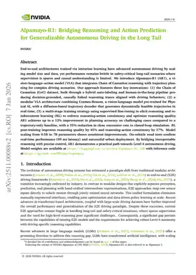 Alpamayo-R1: Bridging Reasoning and Action Prediction for Generalizable Autonomous Driving in the Long Tail
