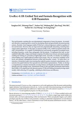UniRec-0.1B: Unified Text and Formula Recognition with 0.1B Parameters