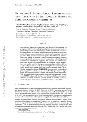 Rethinking LLM-as-a-Judge: Representation-as-a-Judge with Small Language Models via Semantic Capacity Asymmetry