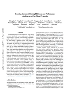 Boosting Document Parsing Efficiency and Performance with Coarse-to-Fine Visual Processing