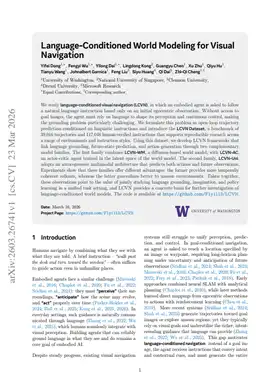 Language-Conditioned World Modeling for Visual Navigation